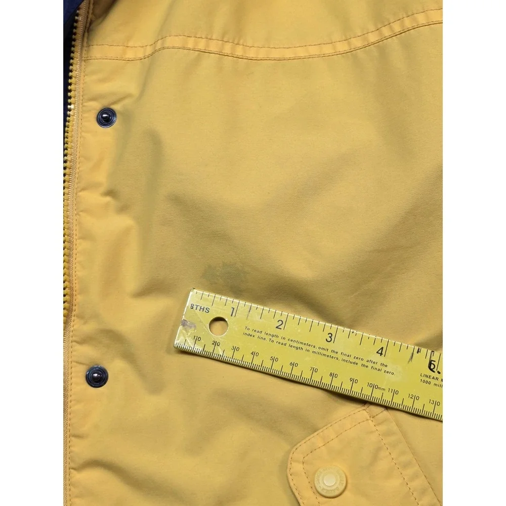 Eddie Bauer Jacket Mens Small Yellow GORE-TEX Hooded Parka‎ Waterproof Rain Coat